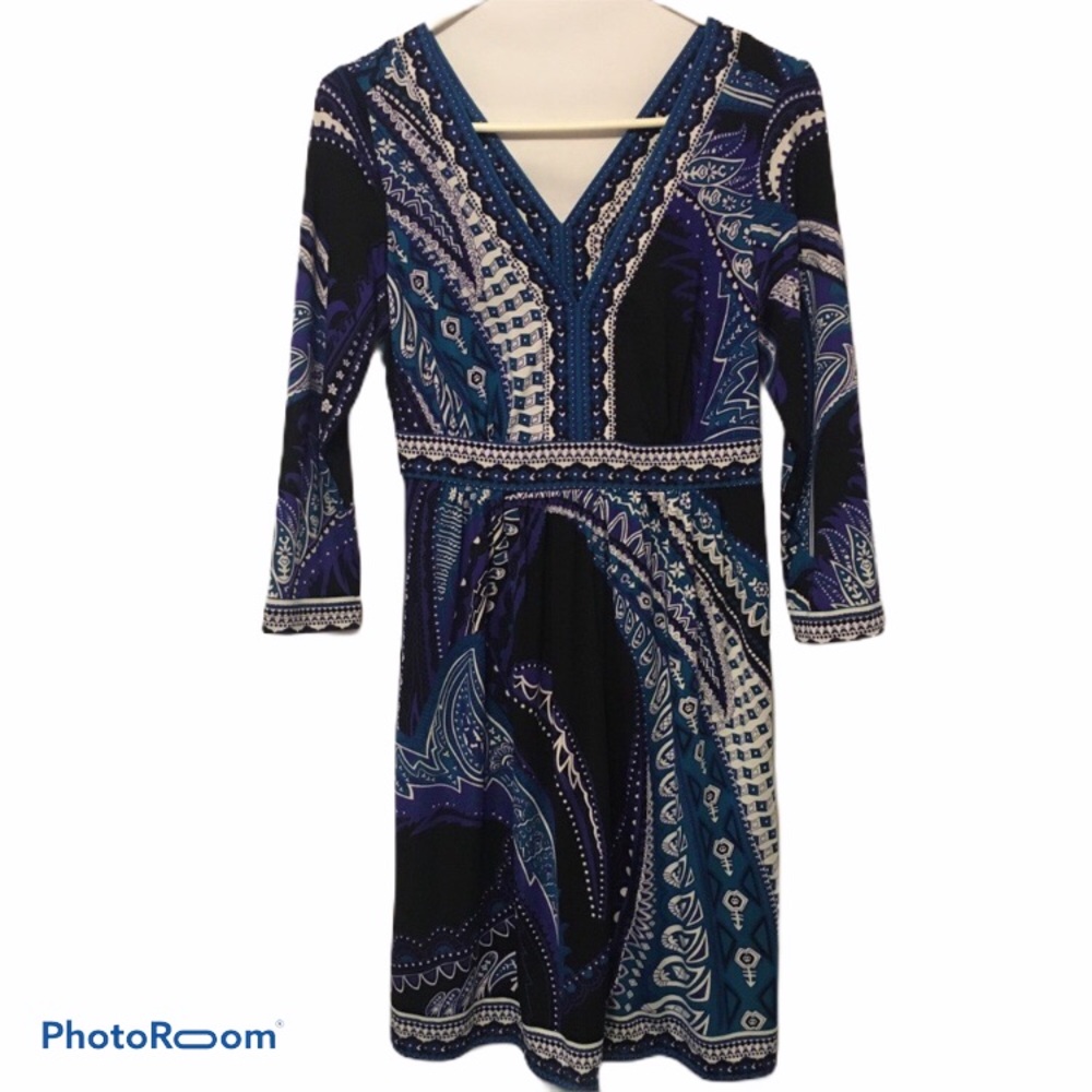 Eco New York Dress, Blues, Black & White Small